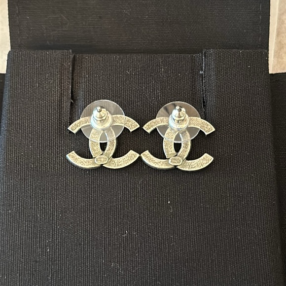 Authentic Chanel CC Stud Earrings - Picture 8 of 13